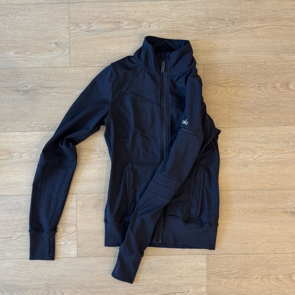 ALO YOGA - Contour Fitted Full Zip Jacket - Black